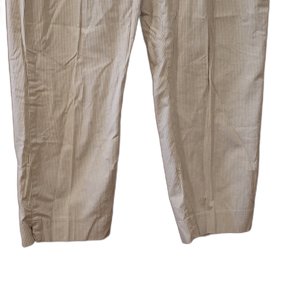 Talbots Tan Gingham Plaid Capri Pants Cotton Spandex 12 Bleach Project - Picture 8 of 12